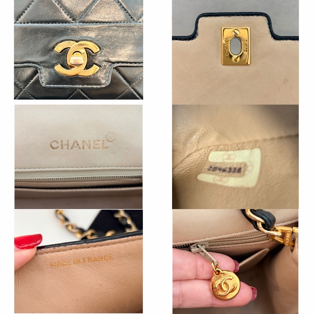 ❤️SOLD❤️ Auth CHANEL Vintage 24K Diana Classic Black Medium Single Flap Bag - Picture 4 of 17